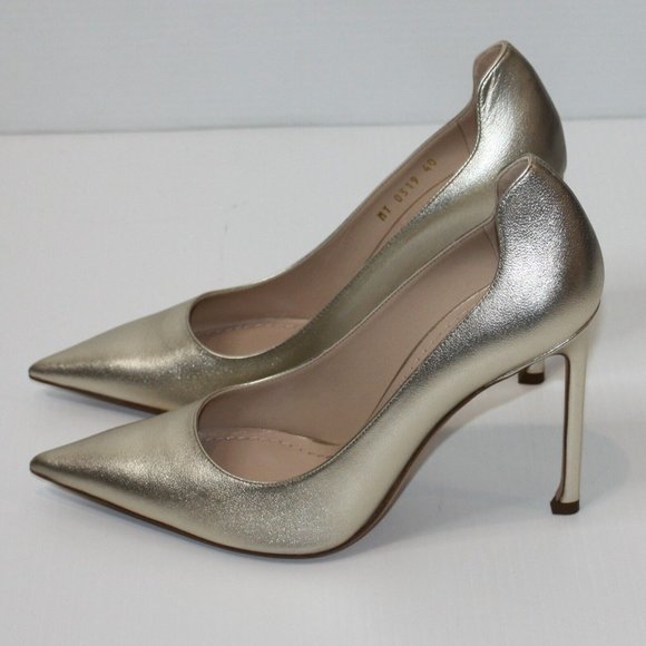 Christian Dior Gold Metallic Lambskin D-Moi Pumps size EU 40 / US 10 NEW $750 - Picture 5 of 10